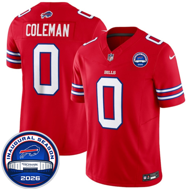 Men's Red Buffalo Bills #0 Keon Coleman F.U.S.E. 2026 Inaugural Season at Highmark Stadium Patch Stitched Football Jersey